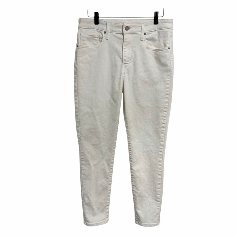 Levi Strauss Women's White High Rise Skinny Jeans Cotton Blend Stretch 721